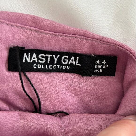 NWT Nasty Gal ‘Satins All the Time’ High Neck Crop Top Size 0 in Lilac - Picture 10 of 10